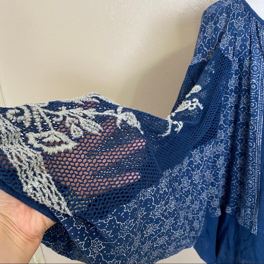 Free People Indigo Dreams Embroidered Mesh Tunic - Picture 10 of 14